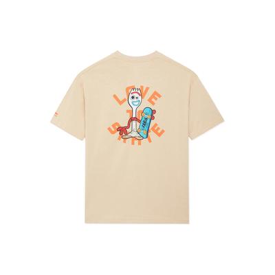 X Disney Toy Story Cartoon Character Print Round Neck Short Sleeve T-Shirt Unisex Tops Milk-Brown AHSS617-1