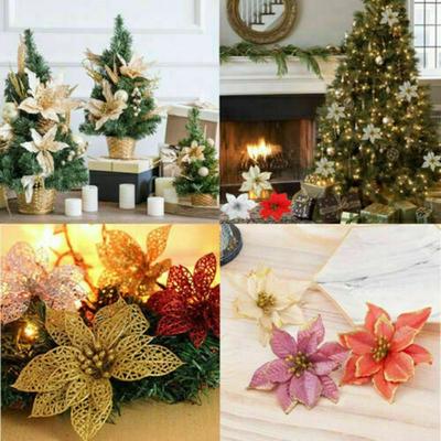 Weihnachtsglitzer Blume Baum Hängedeko 15X für Weihnachtsfeier Dekoration