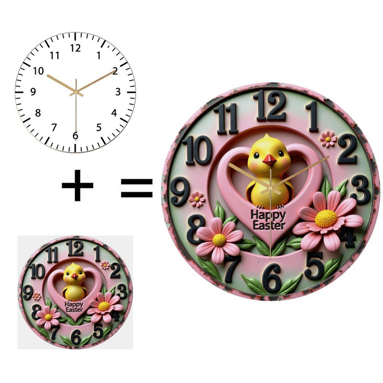 12 Inch Diameter Glass Wall Clock Highly Recommended by Interior Designers (White,12 in(30.48cm))