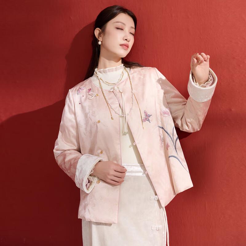 Sancai Plus Size Women's Embroidered Quilted Jacket