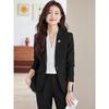 Women's Plus Size Wine Red Blazer Set - Elegant Formal Wear for Art Exams and Professional Hosting