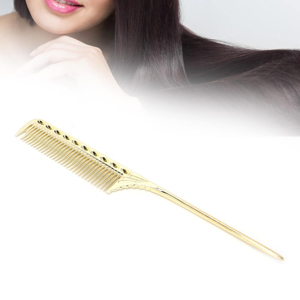Professional Rat Tail Hair Comb Salon Hairdressing Styling Comb Barber Aluminum Metal Comb