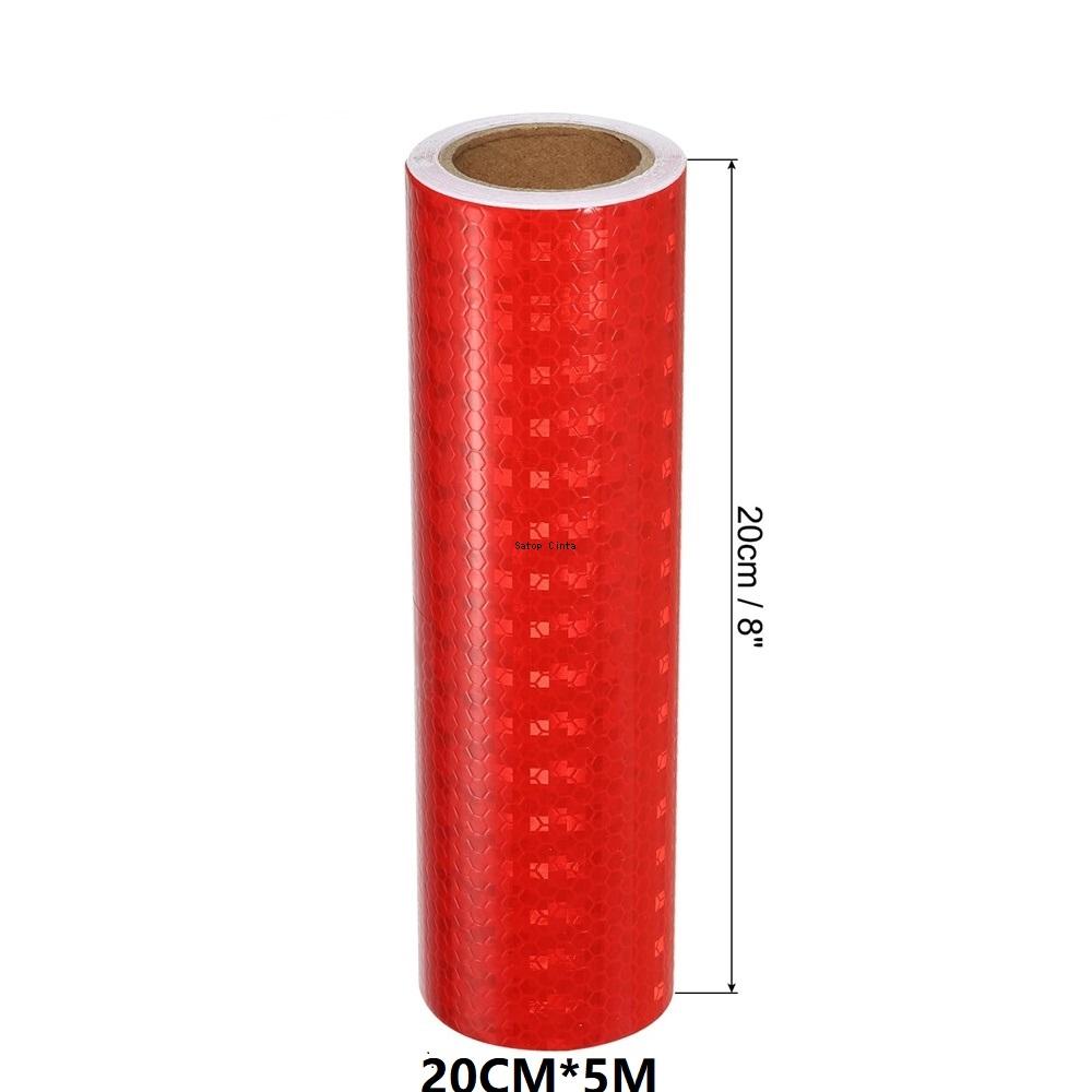 2.5cm/5m/10cm/15cm/20cm*5M Red Shining Stars Reflective Sticker Waterproof Strong Adhesive Safety Warning Reflector Tape For Car