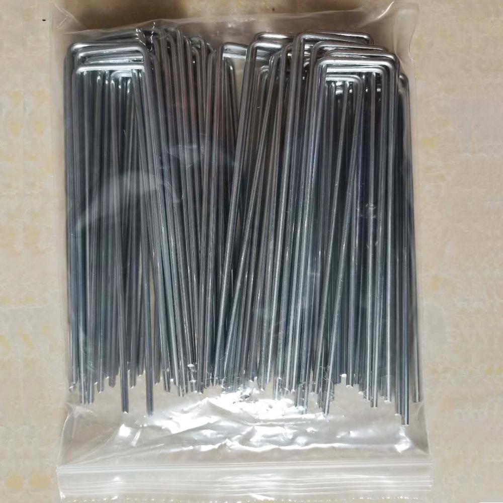 Galvanized Steel U-Shaped Ground Nails for Weed Barrier Fabric and Geotextile Fixing.