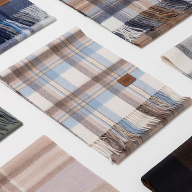 

RECLOW RECLOW LAND Коллекция шарфов из 100% кашемира, 31 вид Check Orange