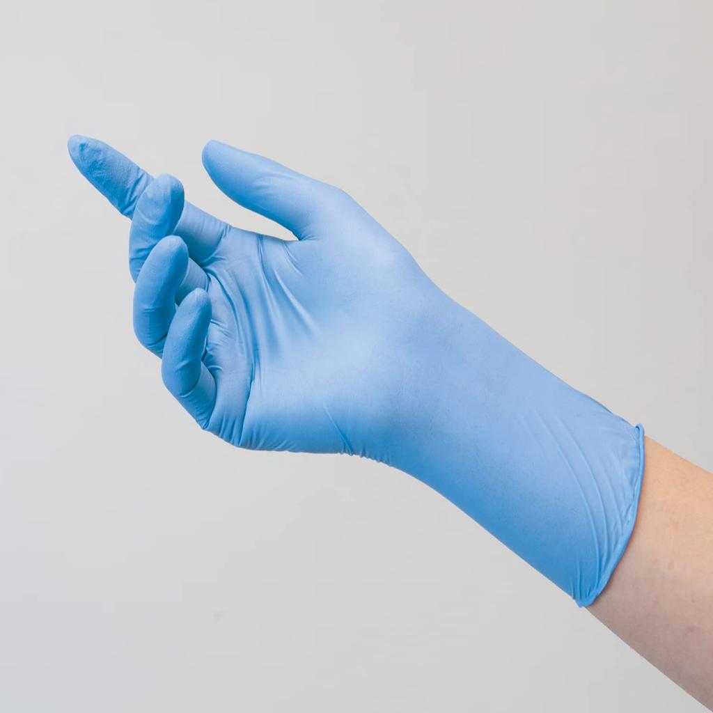 Nitrile Gloves Extended Blue M 200 Pieces Food Hygiene Compliant General Medical Device Class I Powder Free 50968 [Saraya]