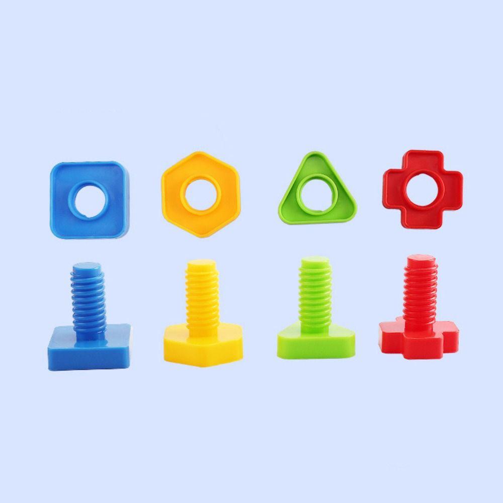 Screw Shape Plastic Insert Blocks Montessori Nut Shape Toys Screw Building Blocks  Children Toys