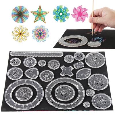10-33 pezzi Kit Arte e Artigianato Design Spirografo Classico Incredibile Set Carta Magica Arcobaleno da Grattare Bambini Bambini Giocattoli Educativi da Disegno