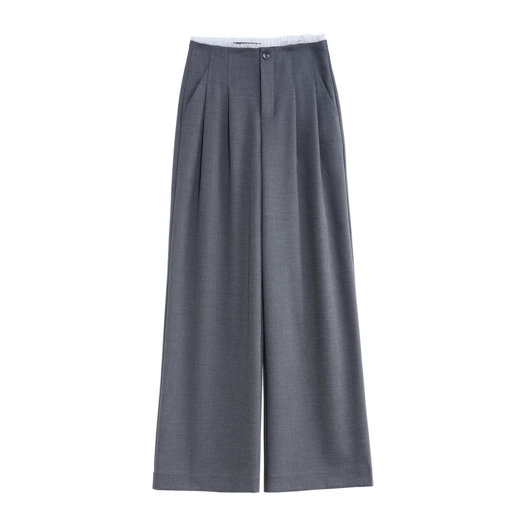 2026 Spring/Summer Women's High-Waisted Wide-Leg Floor-Length Slim Fit Pants
