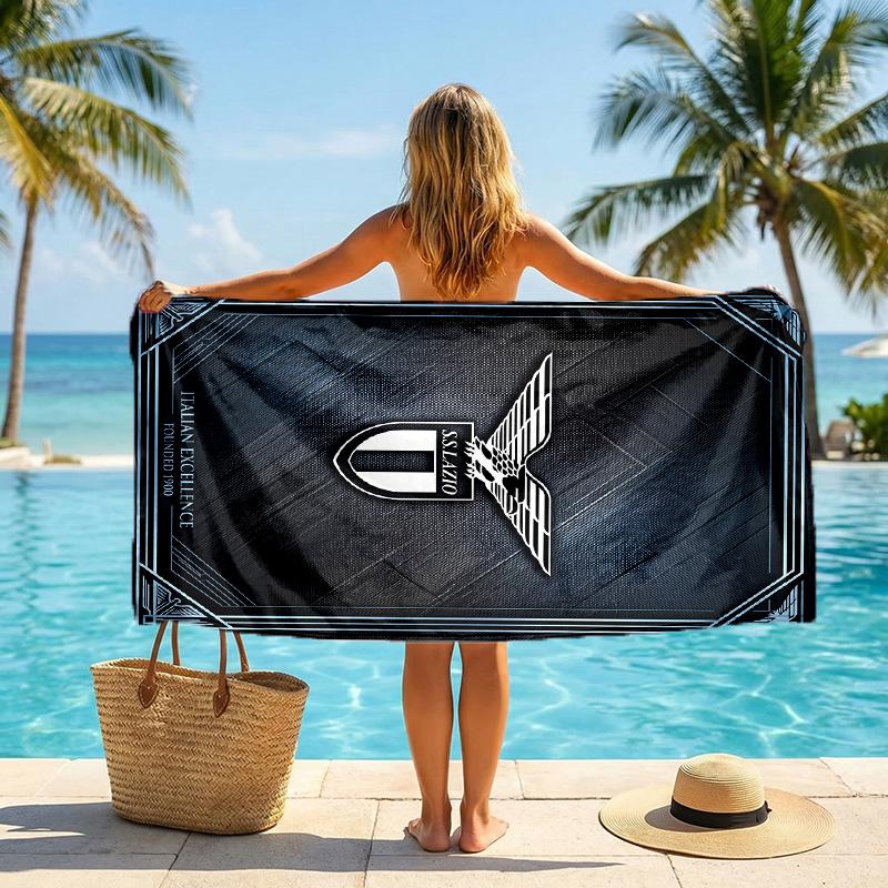 Lazio FC Print Quick Dry Beach Towel Microfiber Absorbent Portable Travel Swimming Towel