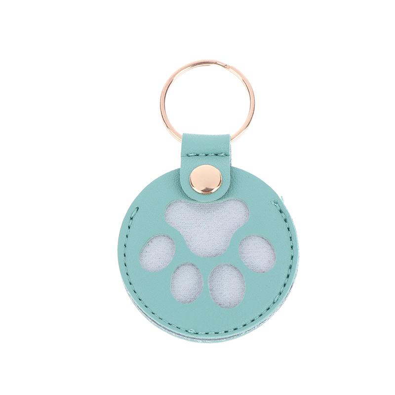 1Pc Pet Hair Storage Bag Keychain Leather Cat Paw Heart Love Keyring Diy Memorial Gift Key Chain Cat Dog Fur Container Pendant