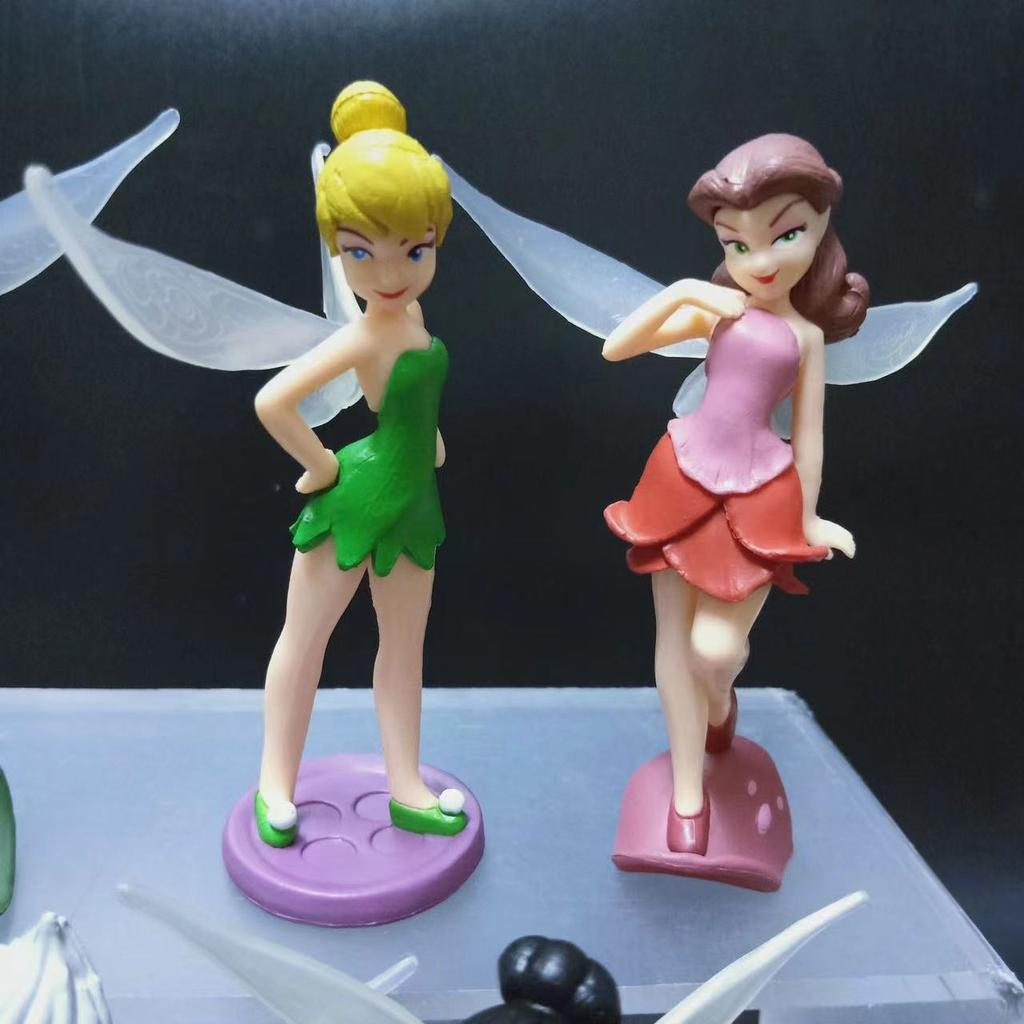 7pcsSet Princess Tinkerbells Mini Fairy Figure Toys Children Animation Cartoon Toys Girls Dolls Baby Toy Decorations Figure