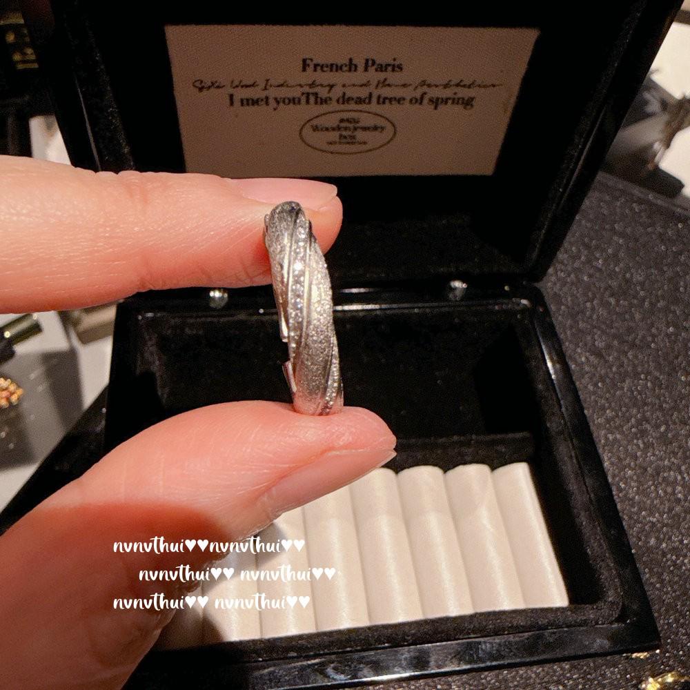 Vintage Italian Mobius Twist Bracelet with Pavé Diamonds and Hand-Brushed Zircon Ring