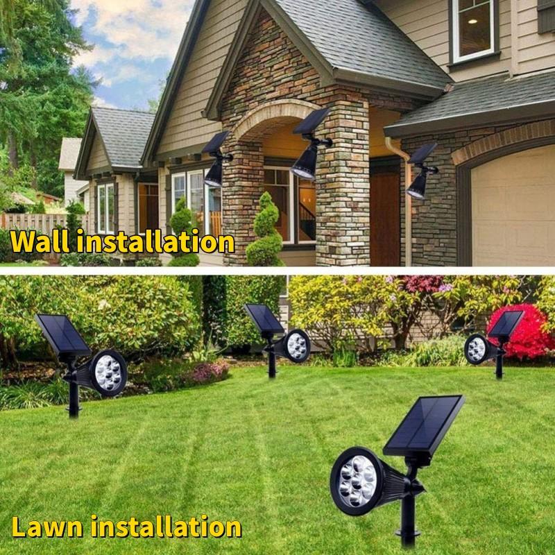 7LED Solar Lawn Lamp Outdoor RGB Solar Spotlight Garden Landscape Light for Wall Path Tree Lawn Halloween Christmas Decoration