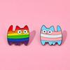 Cartoon Creative Personality Rainbow Kitten Alloy Brooch Cat Cat Cat Metal Badge Clothes Bag Decoration