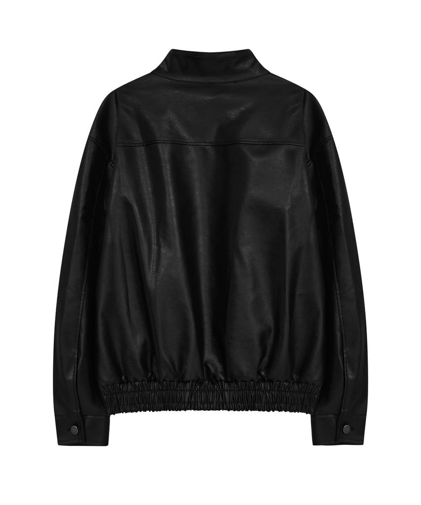 HYOJI 26 Fw Leather High-Neck Blouson Crop Jacket (Black)