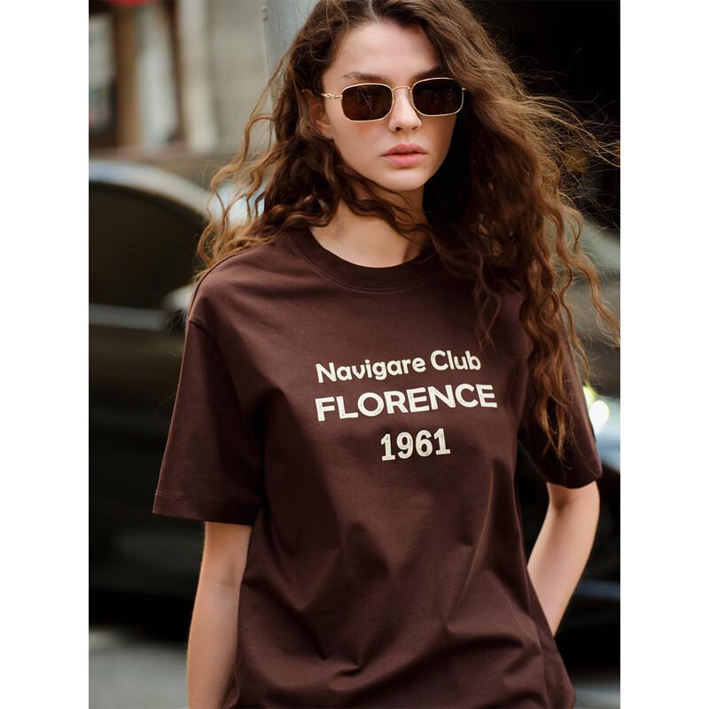 Navigare Women s Stylish Loose Crew Neck Short Sleeve T-Shirt M