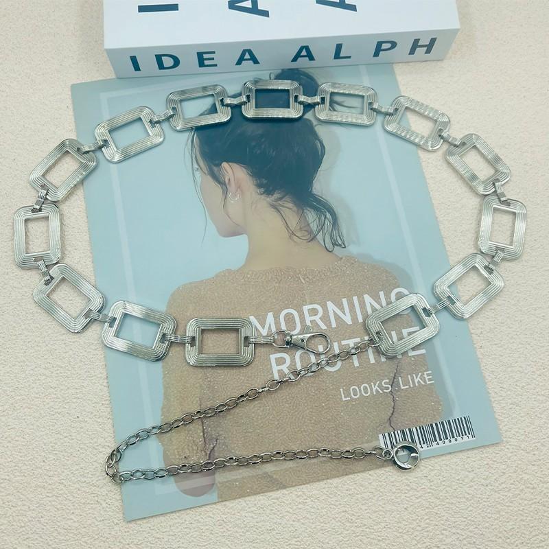 

Womens Metal Waist Chain Accessory With Adjustable Length Suitable For Summer And Winter серебряный