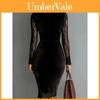 Sexy Lace Long Sleeve Dress With V Neck For Evening Parties And Date Night