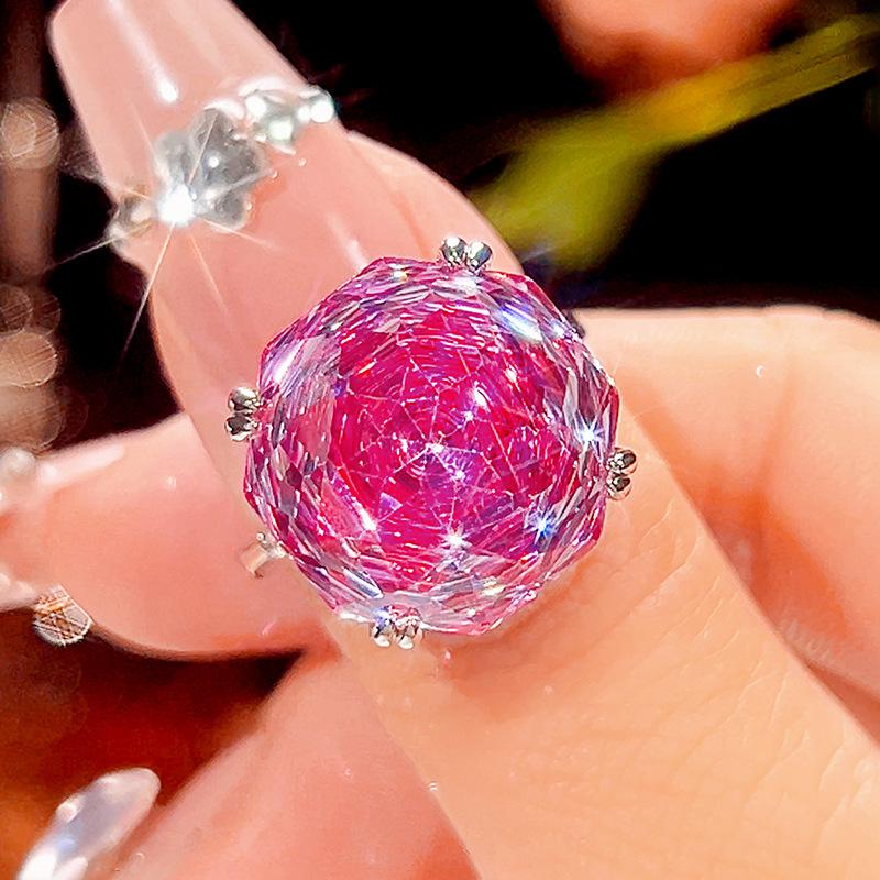 Schmuck Kupferboden Vergoldet Simulation Rosenschliff Meerblau Schlichter Ring Hauptstein 16mm