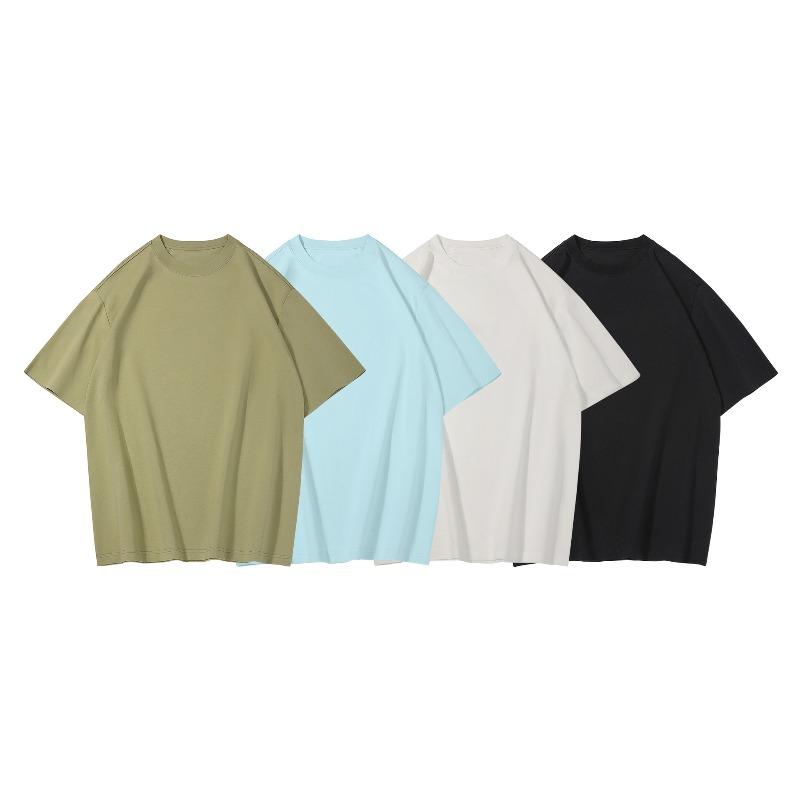 Minimalist Fashionable Solid-Color Crew-Neck T-Shirt American Casual Style Versatile Top for Commuting