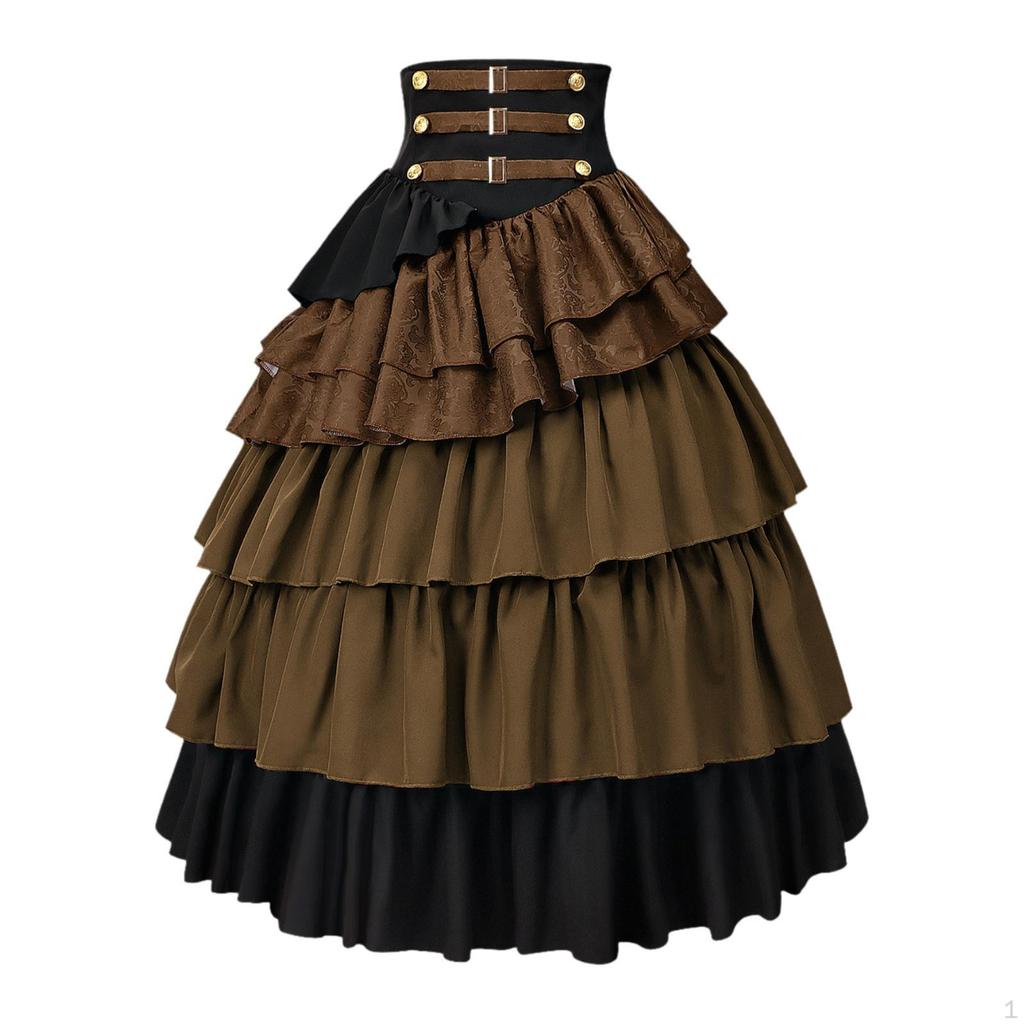 Women's Steampunk Gothic Skirt Halloween Pirate Costume for Christmas Role Play