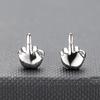 1Pair High Quality Middle Finger Up Earrings For Women Men Simple Punk Hip Hop Hand Stud Earrings Jewelry Accessories Gifts