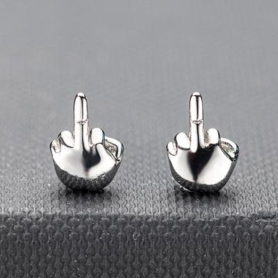 1 pár vysoce kvalitních náušnic prostředníček nahoru pro ženy muže jednoduché punk hip hop náušnice s hroty šperky doplňky dárky