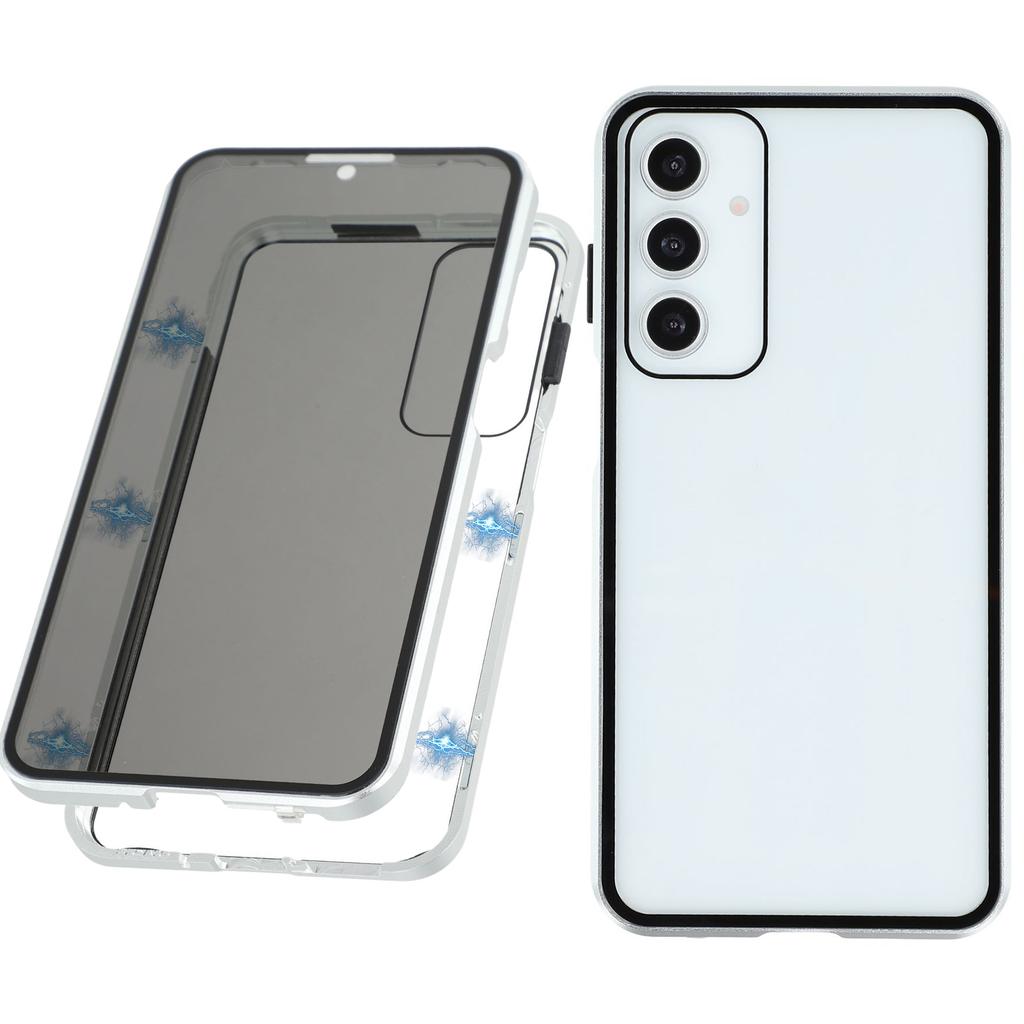 For Samsung Galaxy A16 5G/A16 4G Case with Anti-Spy Screen Protector Tempered Glass Metal Phone Cover Magnetic Clasp