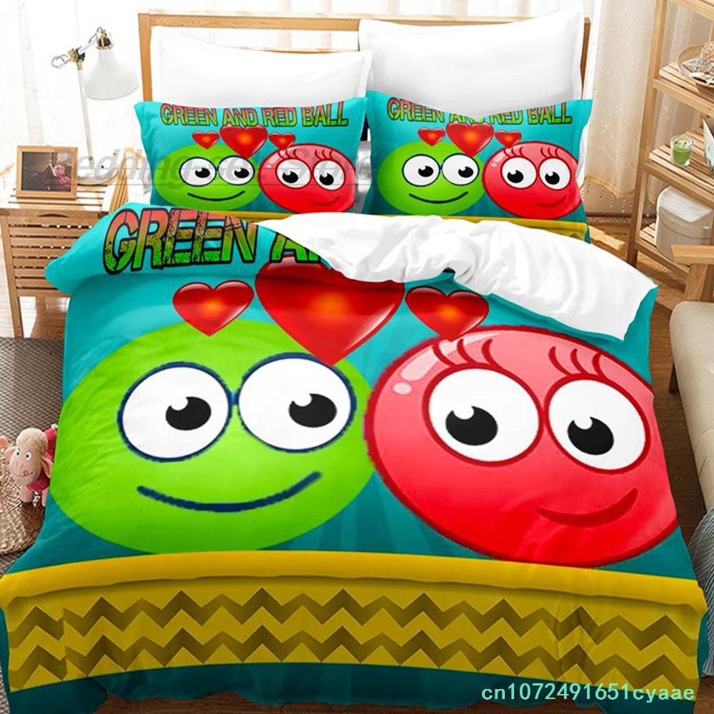 Red Ball Bedding Set Single Twin Full Queen King Size Bed Set Aldult Kid Bedroom Duvetcover Sets 3D Kawaii Anime Bed Sheet Set