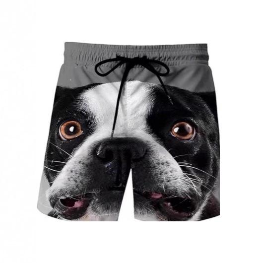 Men's Cute Dog 3D Printing Summer New Casual Vacation Beach Fun Animal Pattern Sports Shorts