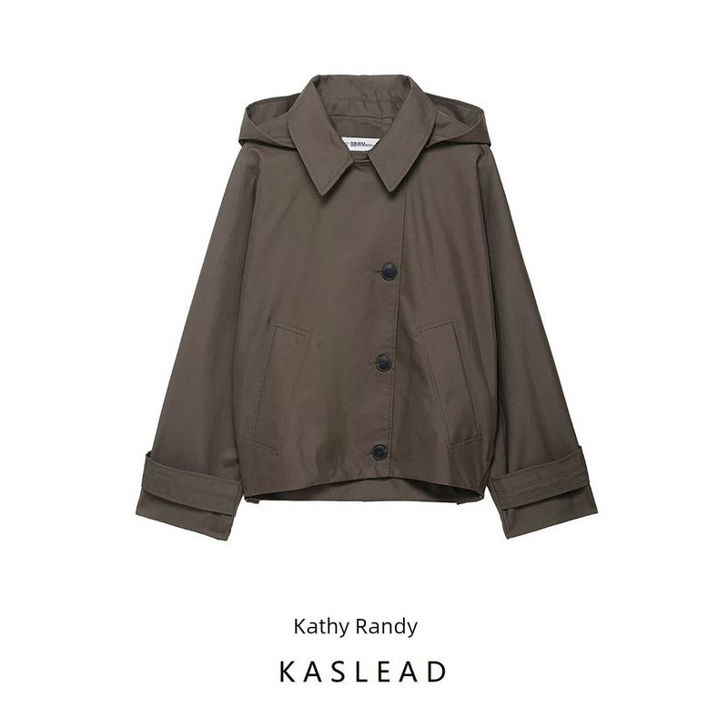 Kaslead New Women Clothes Western Style Versitile Fashion Simple Waterproof Trench Coat Outerwear 0548242