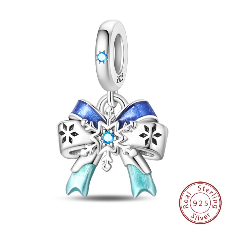 Copper Bow Charms Copper Pink Heart-Shaped Bow Pendants Charms Beads Fit Original Bangle Bracelets Diy Jewelry