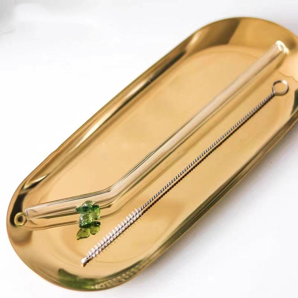 1PC Butterfly Glass Straws Set Reusable Clear Straws For Smoothies Cocktails Drinking Eco Friendly Bar Tool Drinkware