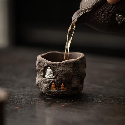 Retro Vergoldete Eisenglasur Dunhuang Tasse Teetasse Meistertasse Antike Frühgebrannte Handgefertigte Keramik Teetasse Kung Fu Tee