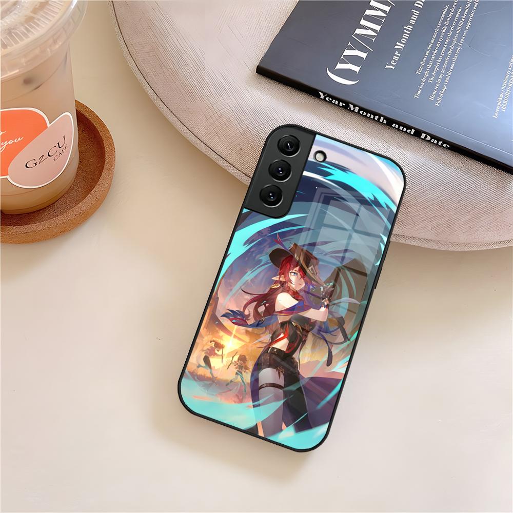 Genshin Impact Chasca Phone Case Glass For Samsung Galaxy S25 S23 S24 S21 S22 S20 Ultra Fe Plus A15 A14 Cover