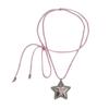 Fashionable Stylish Five Point Star Necklace Featuring Sturdy Nylon Chain and Polished Alloy Pendant Casual Wear