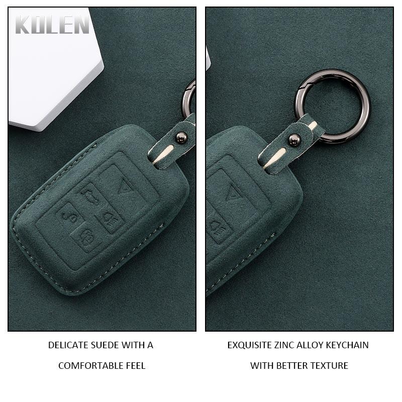 Leather Car Remote Key Case Cover Shell For Land Rover Range Rover Evoque Discovery Sport Velar For Jaguar Xe E-Pace Xf Keyless
