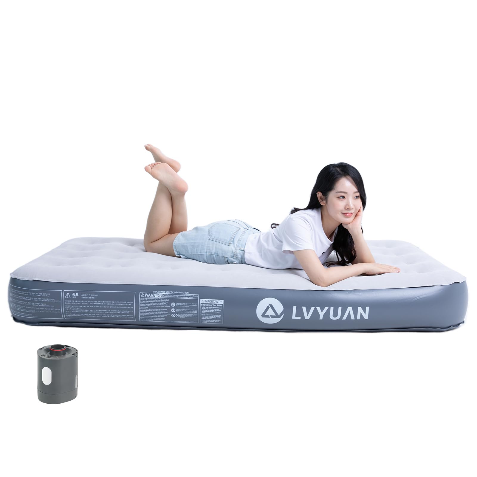 

LVYUAN Air Electric USB Single Air Air Folding Inflator Automatic Inflation in 40 25cm Load Comes with Storage Perfect for Spare Home Sleeping in the сірий колір