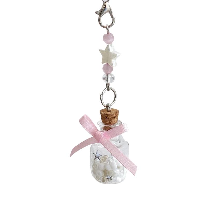 

Elegant Star Phone Lanyard Charm Aesthetic Accessory Wallet Adornment Phone Embellishment Suitable for Backpack Key розовый