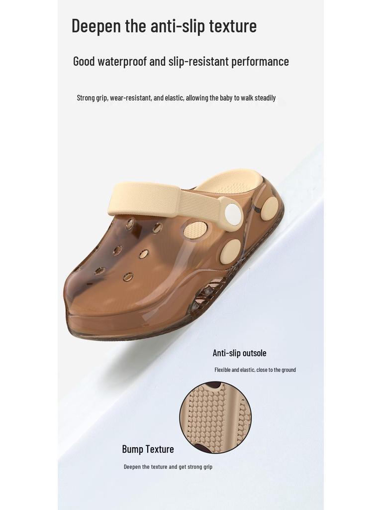 Bonbonfarbene Kinder-Clogs, Niedliche Cartoon-Sommer-Baby-Hausschuhe mit Kollisionsschutz-Zehenkappe für Jungen und Mädchen.