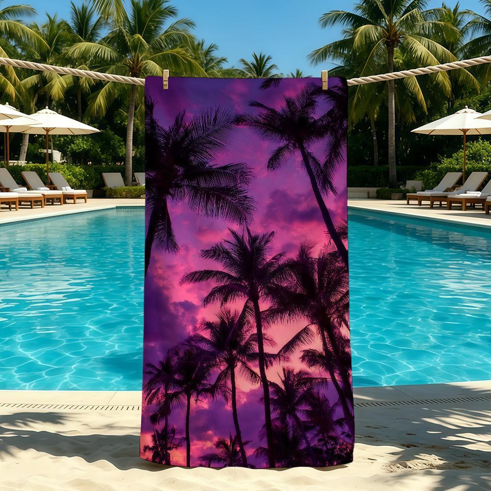 Towel For Outdoor Camping Beach Towel Super Coconut Tree Absorbent Quick-Drying Tropical Summer Towel