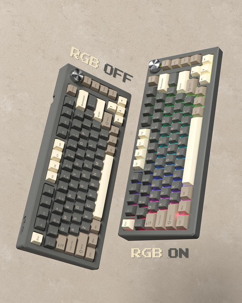 138 Key Keycap Double Shot PBT Keycap Cherry MX Gateron Switch Mechanical Keyboard BOW 60%65%70%100% (Gray, Brown)