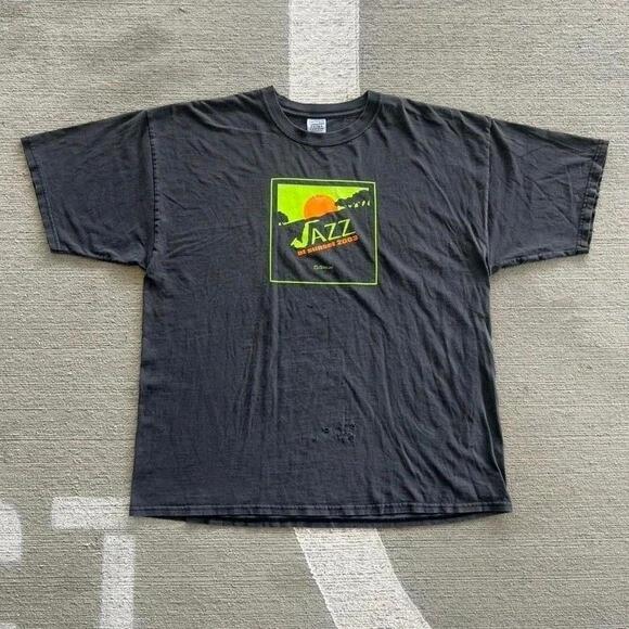

Y2K Джаз на закате 03 выцветший черный Мужской 2XL измерен до XL. XL