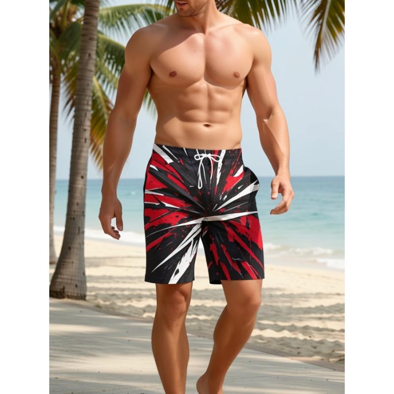 Men s beach shorts, graphic 3D printing, essential for beach vacations S