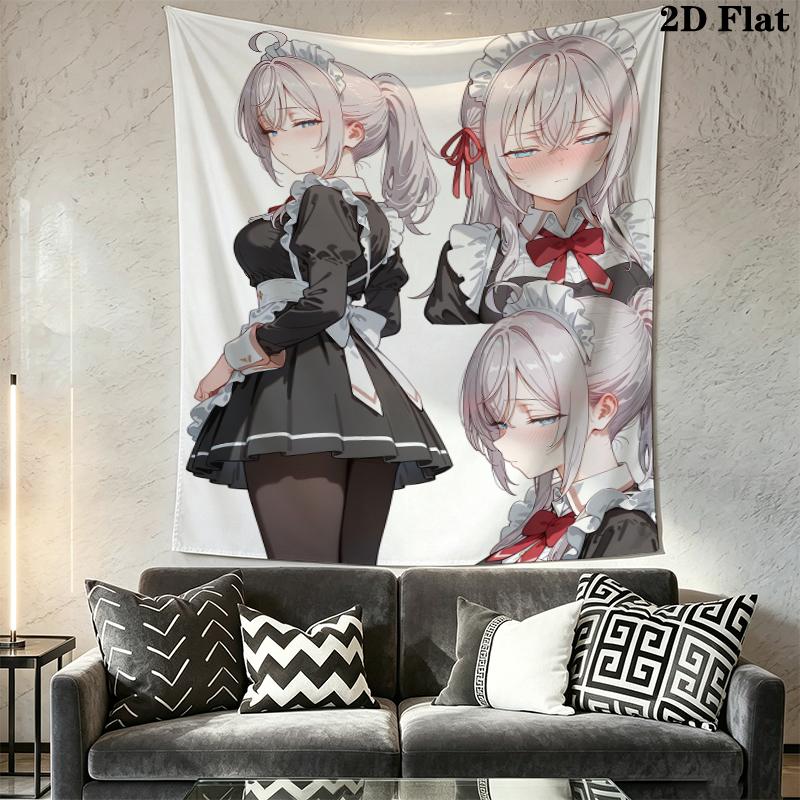 Alya Anime Wall Tapestry Aesthetic Wall Hanging Printed Fabric Blanket Decorative Tapestries for Bedroom Living Room Home Decor