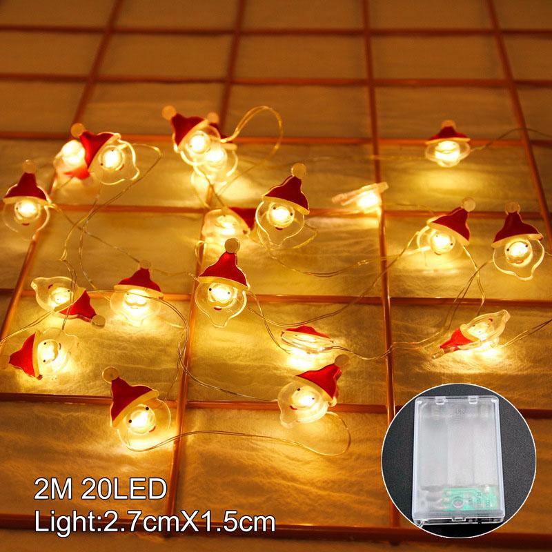 Elk Bell String Light LED Christmas Decor For Home Hanging Garland Christmas Tree Decor Ornament Navidad 2020 Xmas Gift New Year