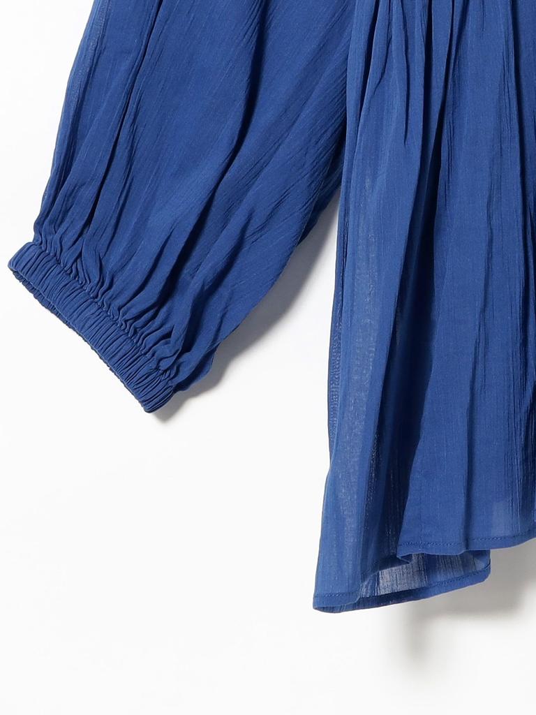 B:MING LIFE STORE by BEAMS Women's 2-Way Gathered Blouse (Sizes S-M) in Blue, Size S