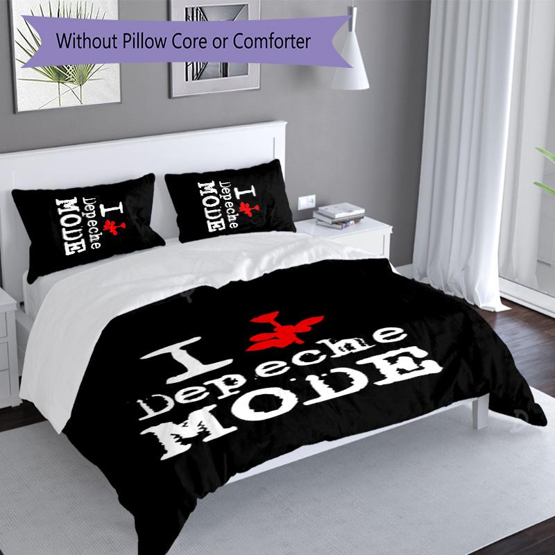 3pcs Depeches Band Mode pattern bedding set duvet cover set includes duvet cover &pillowcases, perfect all season bedroom decoration & gift