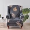 Spandex Wingback Chair Covers Stretch Wing Armchair Cover with Seat Cushion Cover Elastic Sofa Slipcover Flower Print Sofa Cover